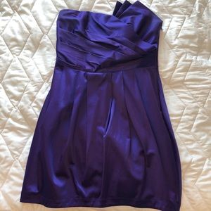 Strapless purple bubble cocktail dress
